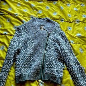 Gray zip up sweater